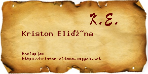 Kriston Eliána névjegykártya
